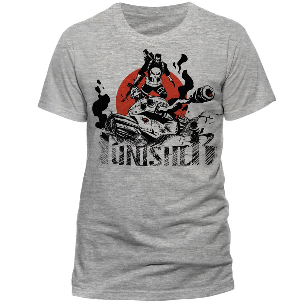 Marvel Comics The Punisher T-Shirt - Rooftop Grey - S - Grey Image 1