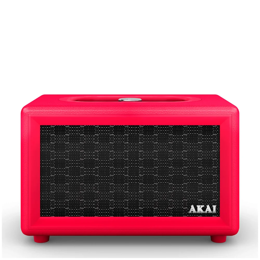 Akai Retro Bluetooth Speaker (2 x 12.5W) - Red Image 1