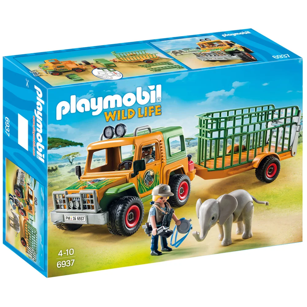 Playmobil Wildlife Ranger's Truck with Elephant (6937) Image 1