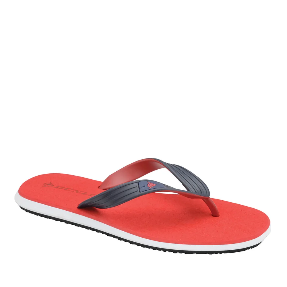 Dunlop Men's Toe Post Flip Flops - Red - UK 8/EU 42 - Red Image 1