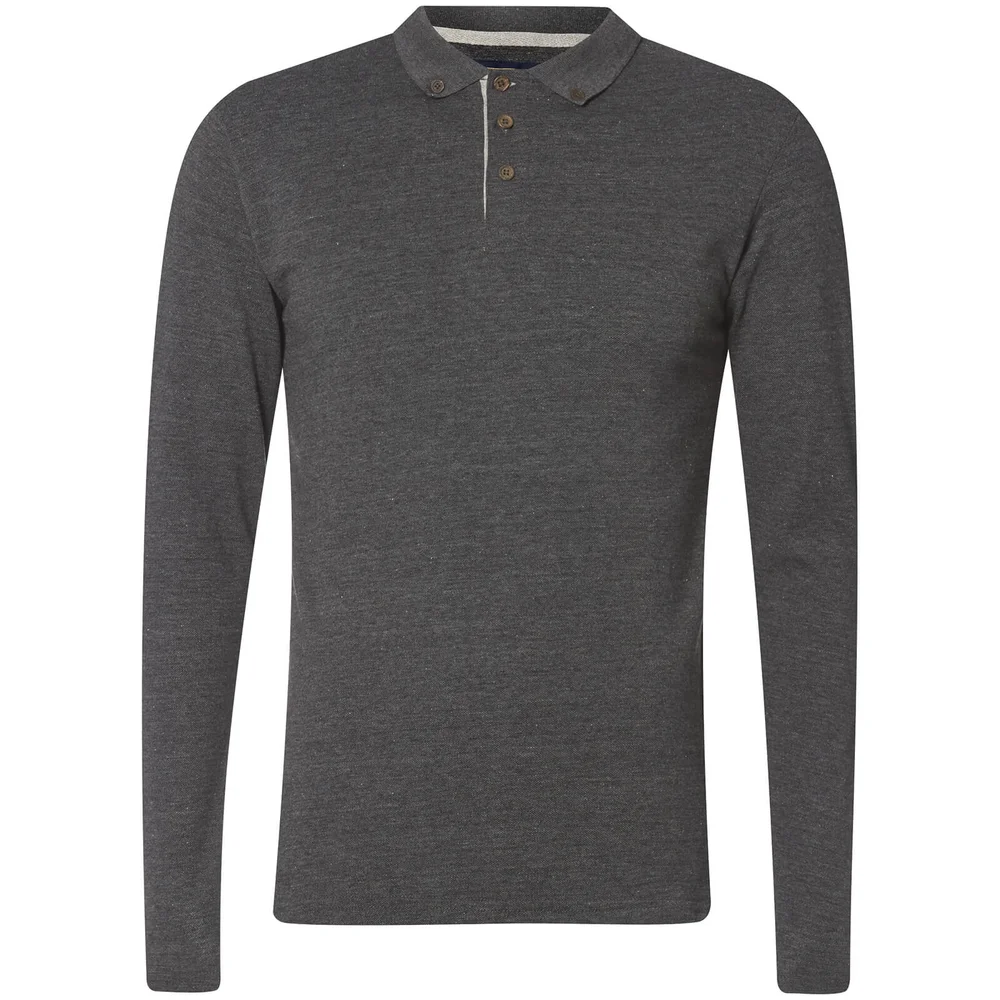 Advocate Men's Ralling Long Sleeve Polo Shirt - Charcoal Melange - S - Grey Image 1