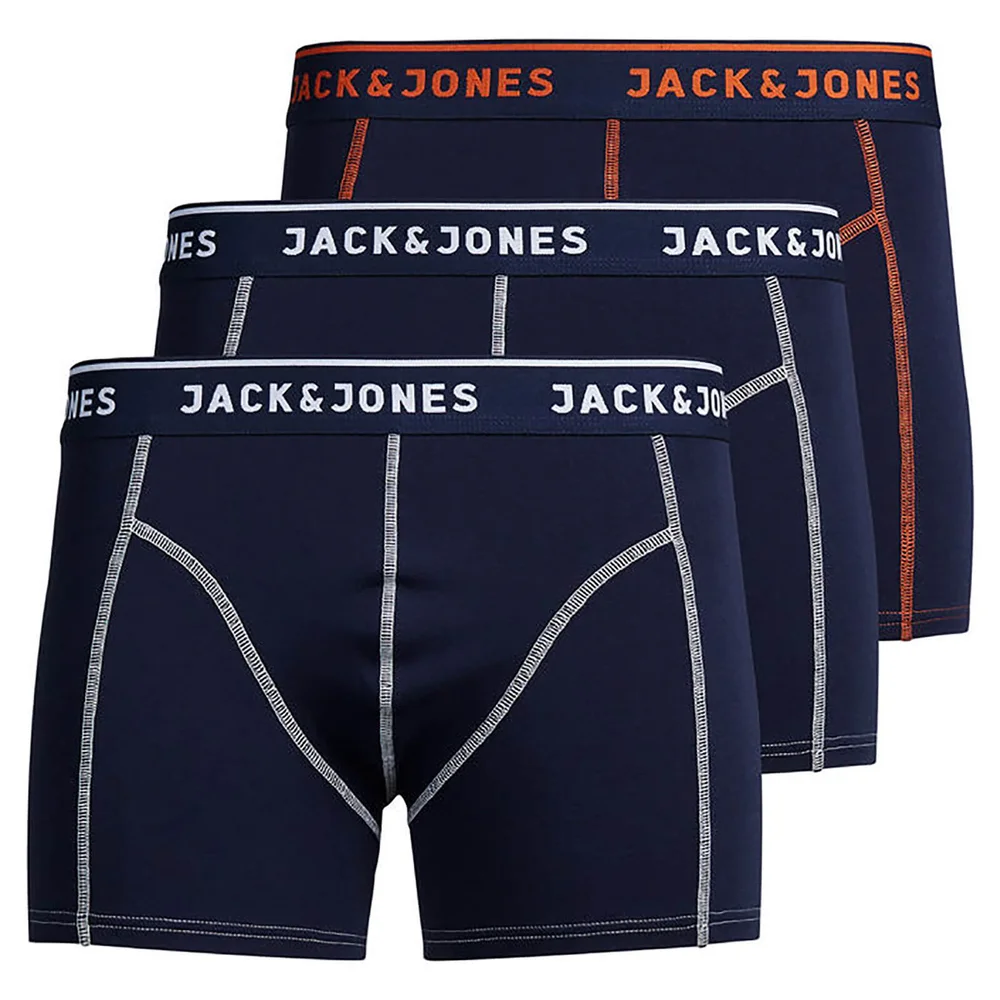 Jack & Jones Men's Matt 3 Pack Boxers - Navy - S - Blue Image 1