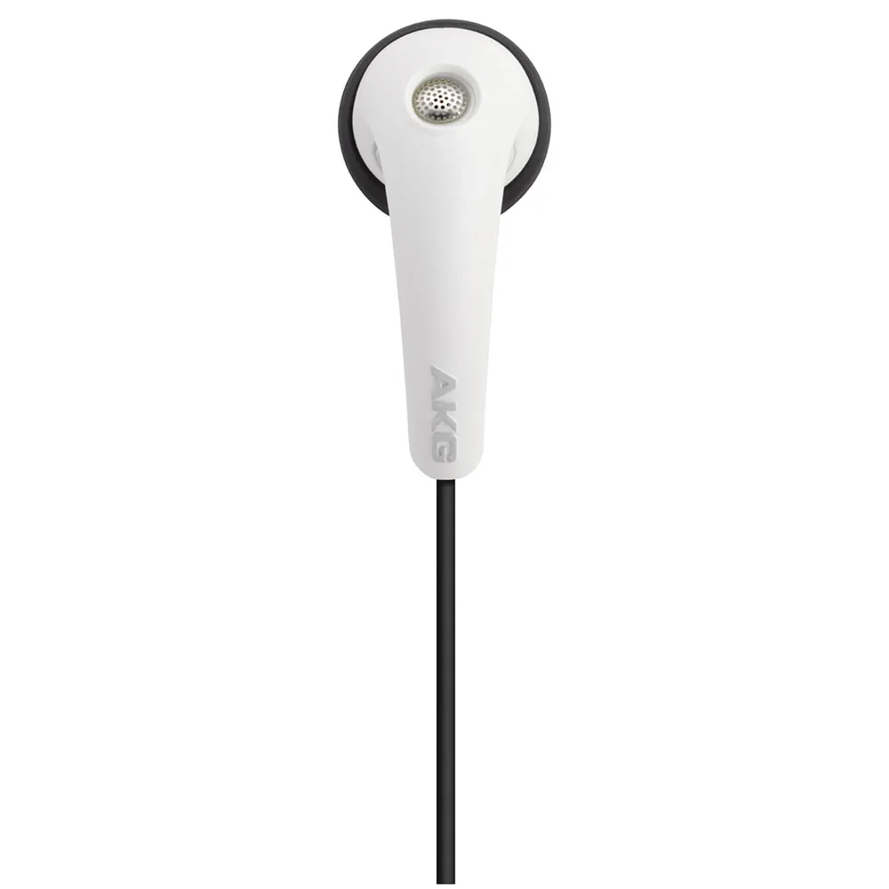 AKG Y16A High Performance Lightweight Earphones with iOS Volume Control and Microphone - White Image 1