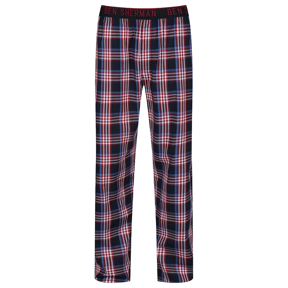 Ben Sherman Men's Blake Check Lounge Pants - Red - S - Red Image 1