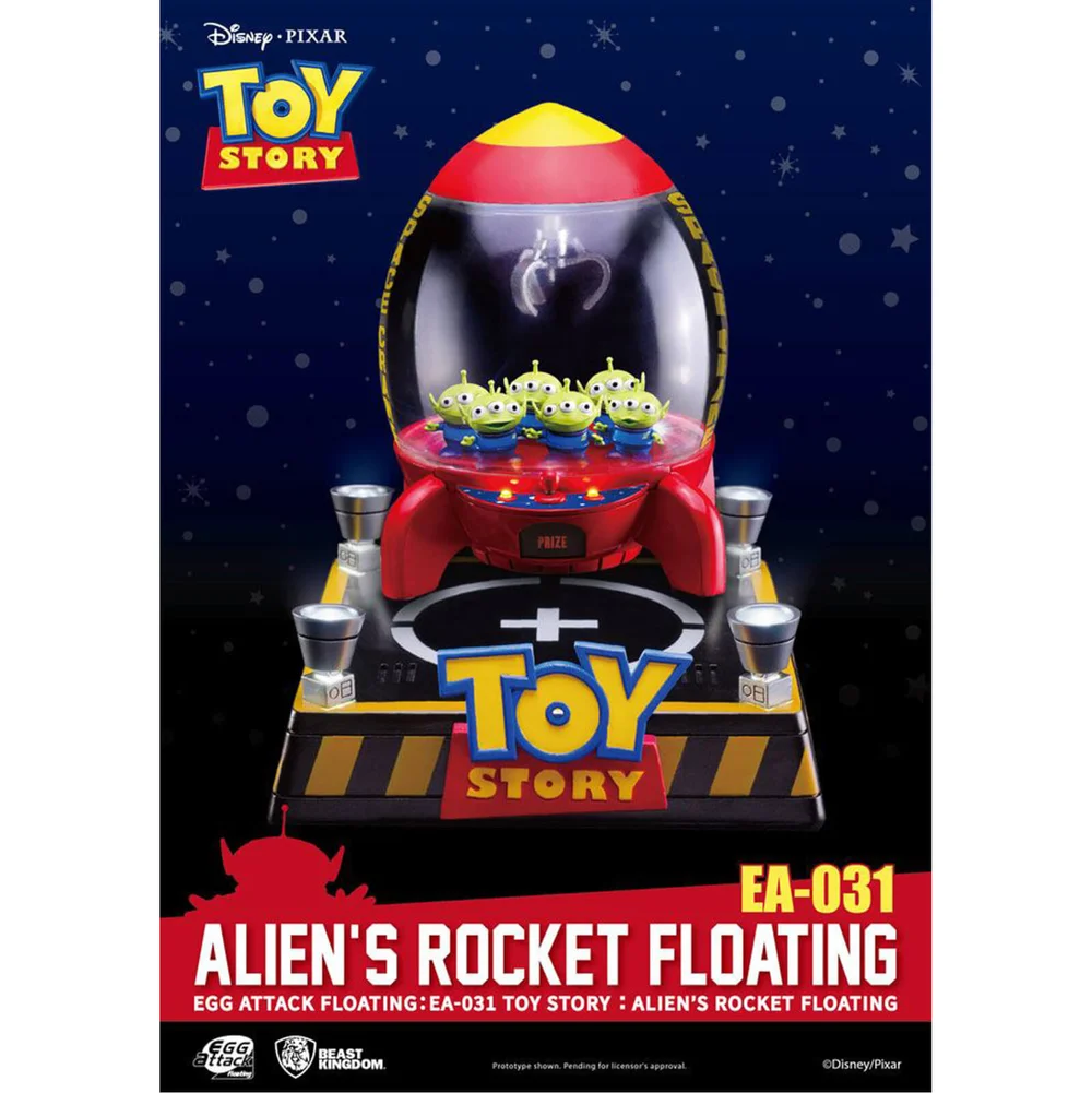 Beast Kingdom Disney Toy Story Egg Attack Alien's Floating Rocket Model with Light up Function 18cm Image 1