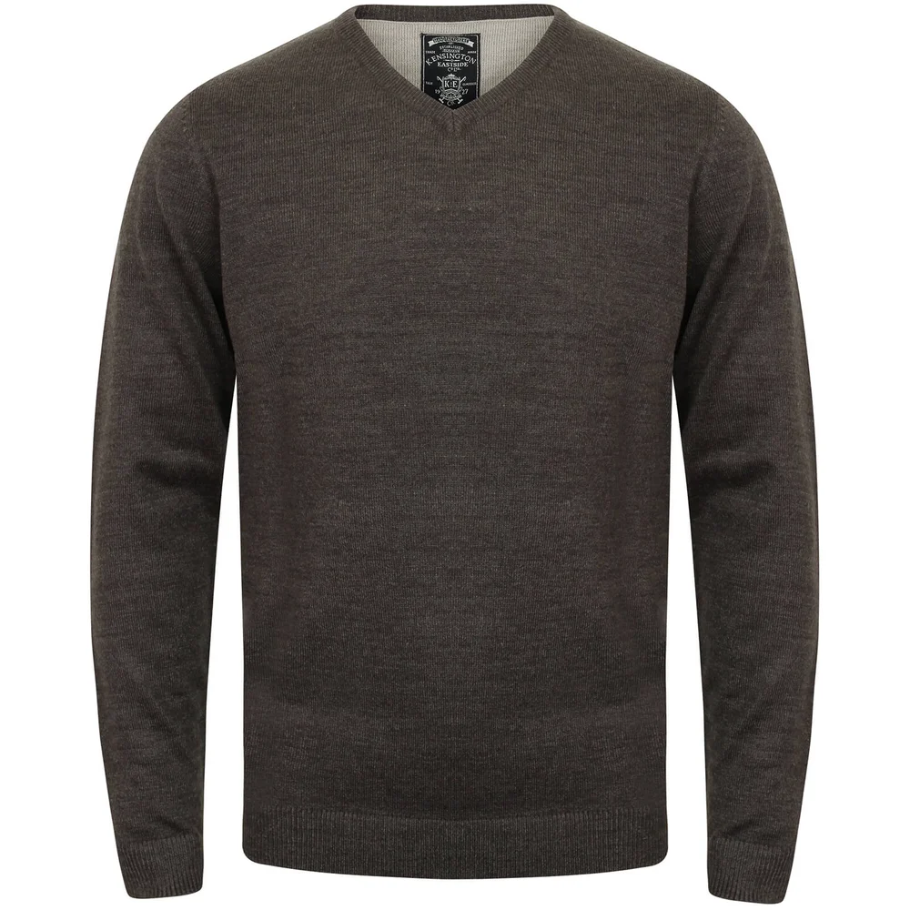 Kensington Men's Basic V Neck Jumper - Charcoal Marl - M - Grey Image 1