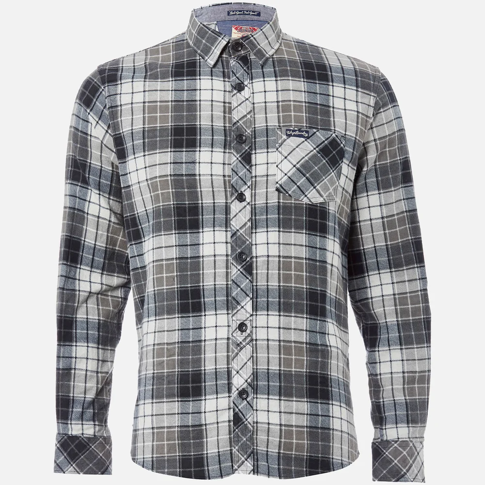 Tokyo Laundry Men's Nashville Flannel Long Sleeve Shirt - Charcoal - S - Grey Image 1