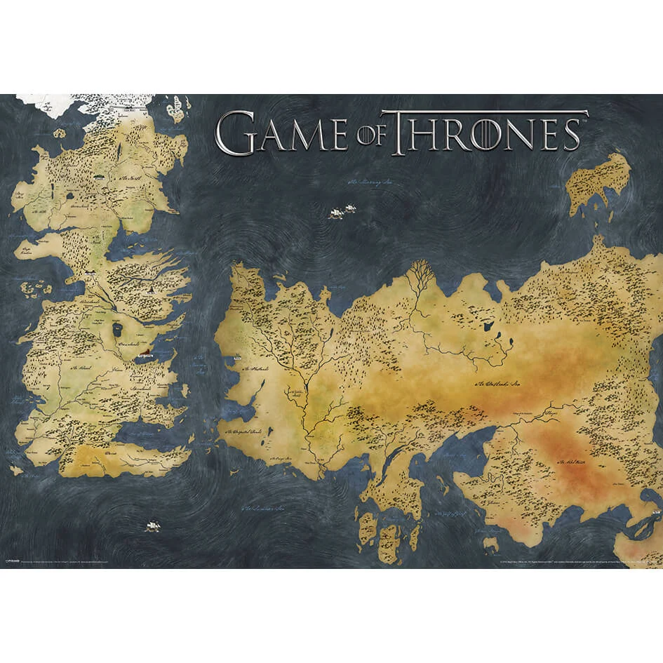 Game of Thrones Poster (Westeros And Essos Antique Map) Image 1