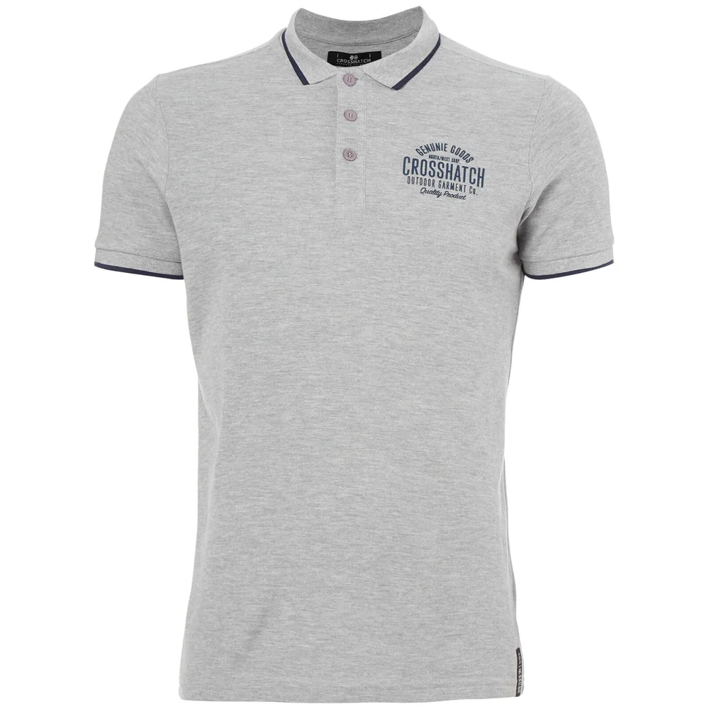 Crosshatch Men's Seton Polo Shirt - Light Grey Marl - S - Grey Image 1