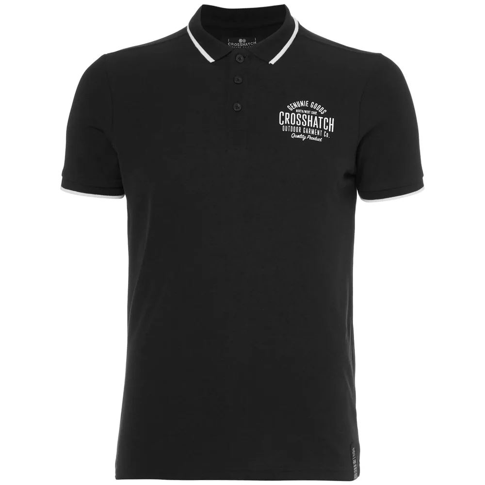Crosshatch Men's Seton Polo Shirt - Black - S - Black Image 1