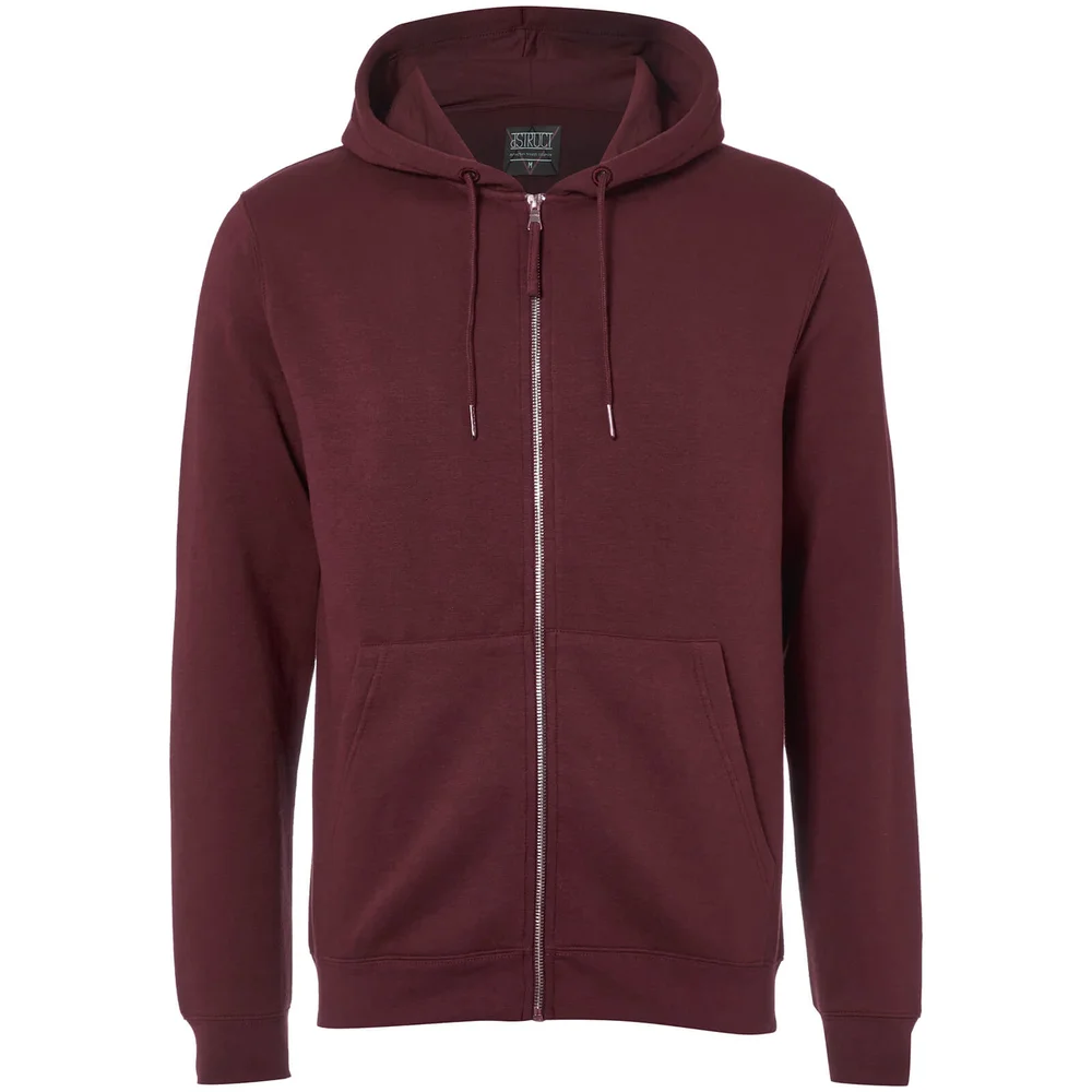 D-Struct Men's Zip Through Hoody - Burgundy - S Image 1