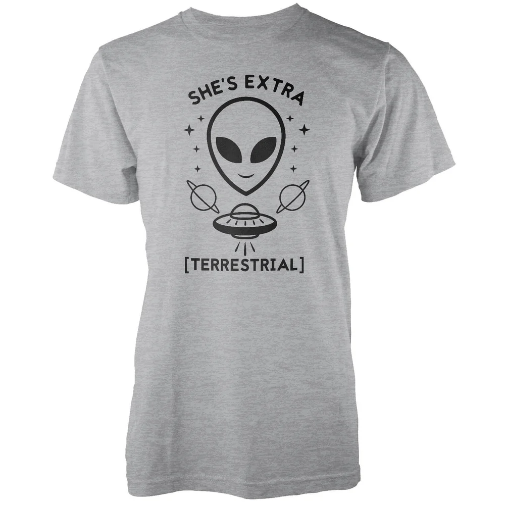 She's Extra Terrestrial Grey T-Shirt - S - Grey Image 1