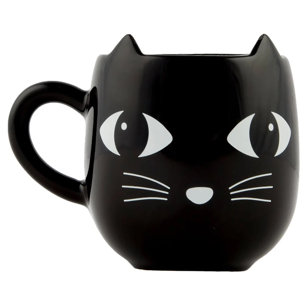 Sass & Belle Black Cat with Ears Mug Image 1
