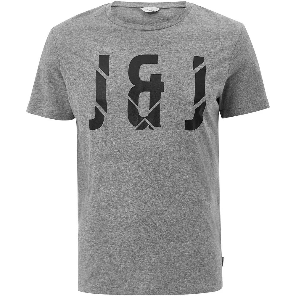 Jack & Jones Core Men's Pixel T-Shirt - Light Grey Marl - S - Grey Image 1