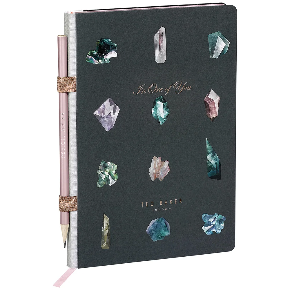 Ted Baker A5 Linear Gem Notebook and Pencil Image 1