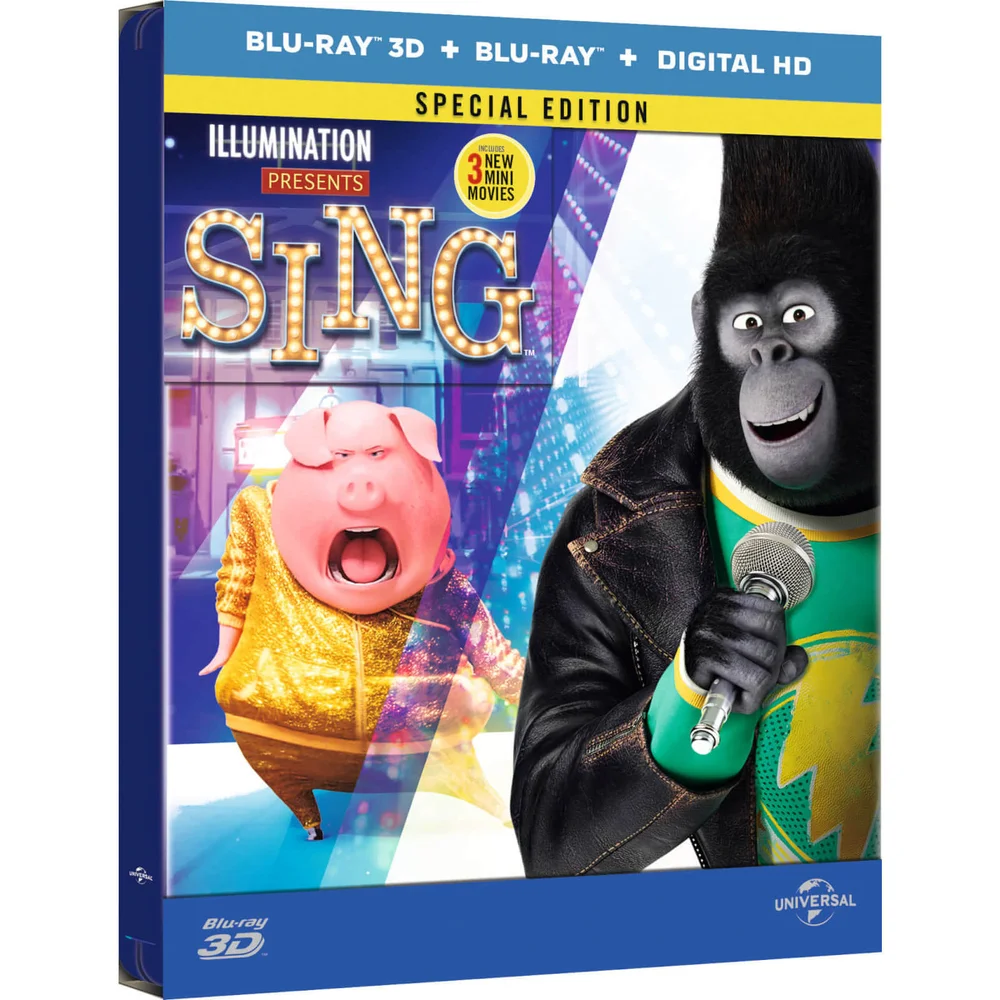Sing 3D (Includes 2D Version) Limited Edition Steelbook Image 1