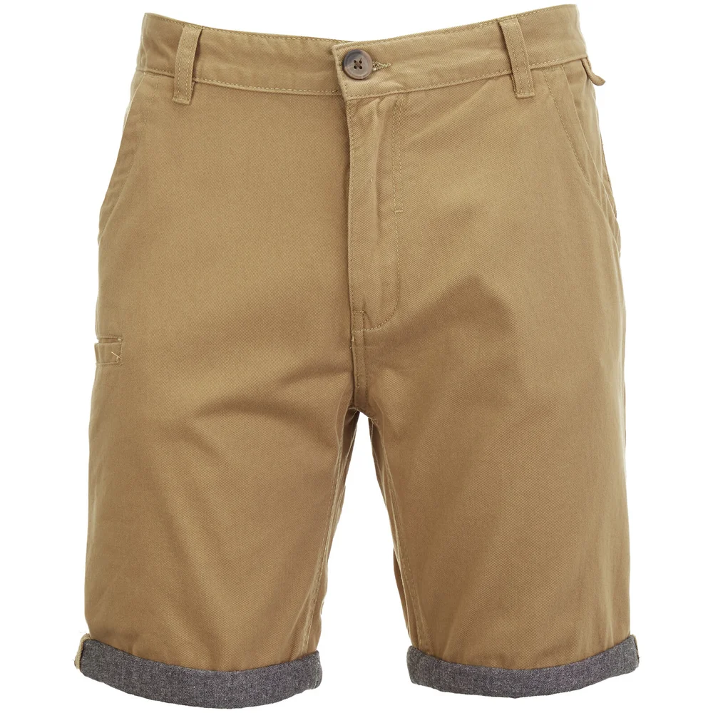 Brave Soul Men's Hansen Cham Chino Shorts - Stone - S Image 1