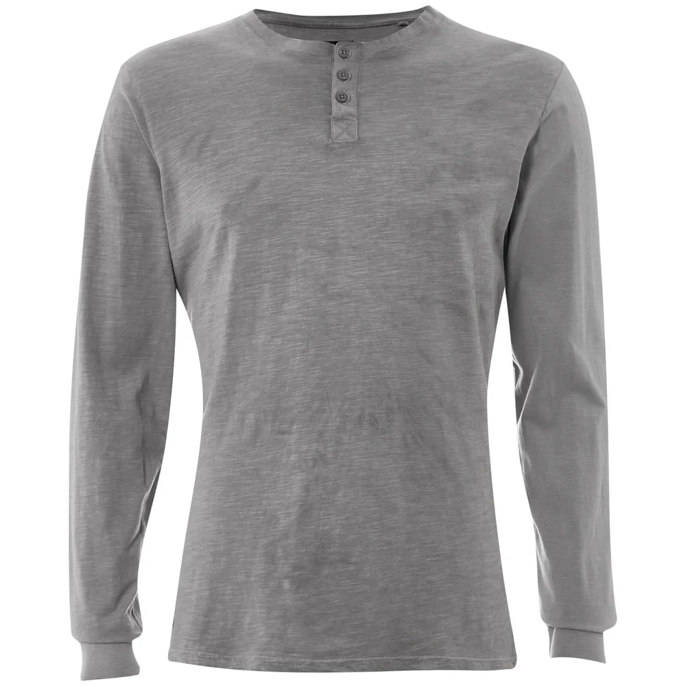 Threadbare Men's Austin Grandad Long Sleeve Top - Grey - S Image 1