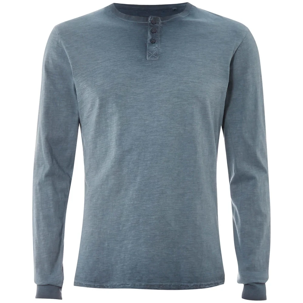 Threadbare Men's Austin Grandad Long Sleeve Top - Denim - S Image 1