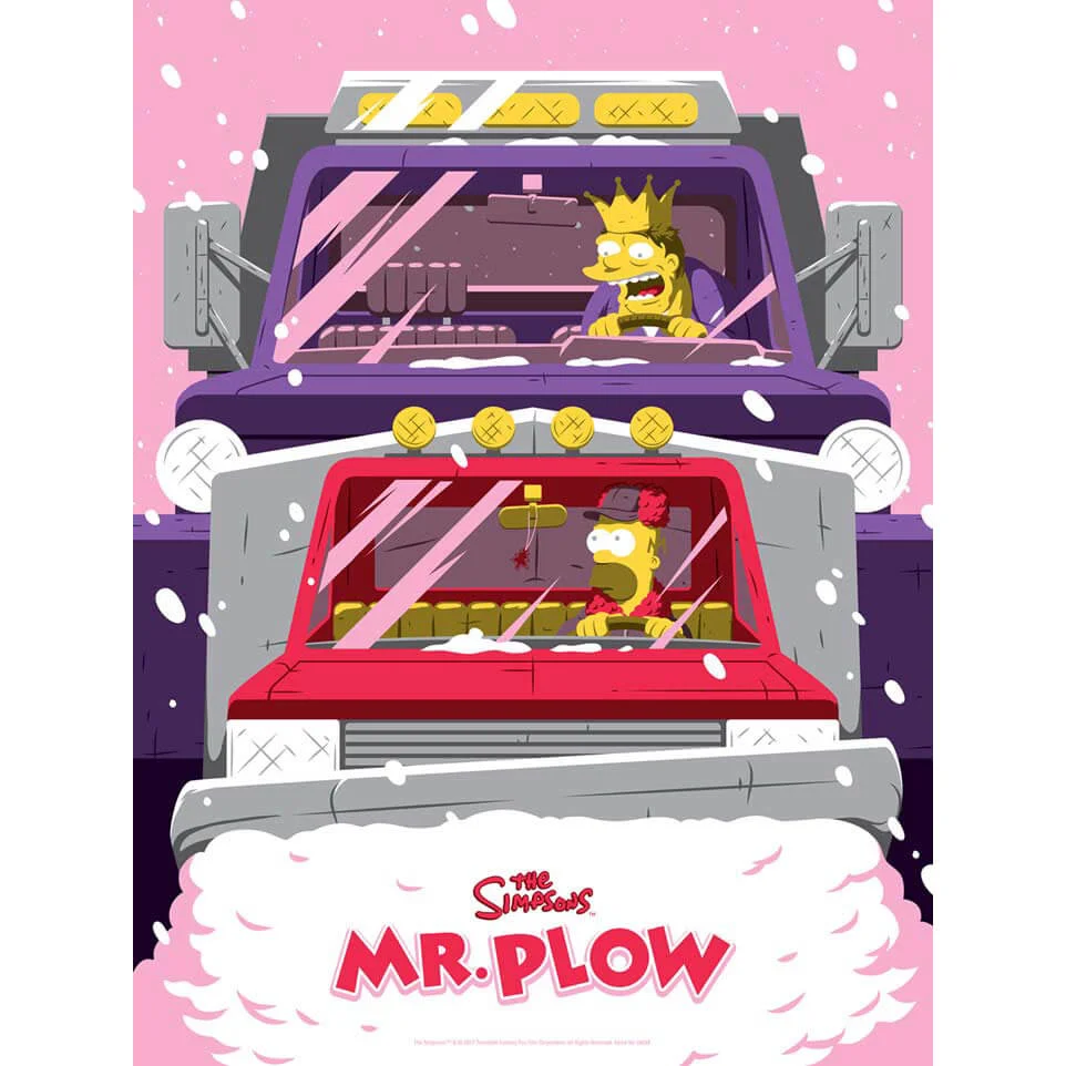 Simpsons "Mr Plow" Variant Screenprint by Florey - Zavvi UK Exclusive Image 1