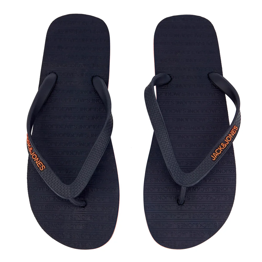 Jack & Jones Men's Plain Flip Flops - Navy Blazer/Orange Ochre - UK 6-7/EU 40-41 - Navy Image 1