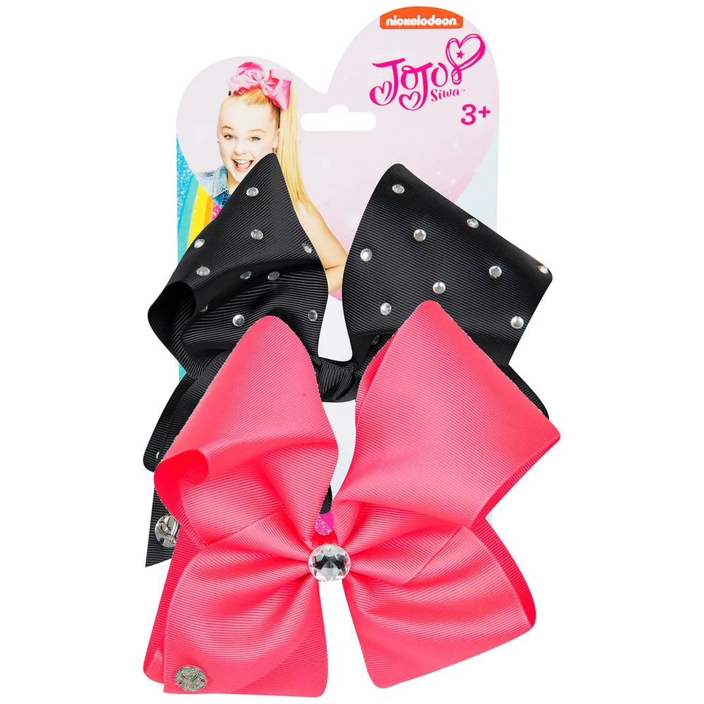 JoJo Siwa Bow Set - Neon Pink/Black Image 1