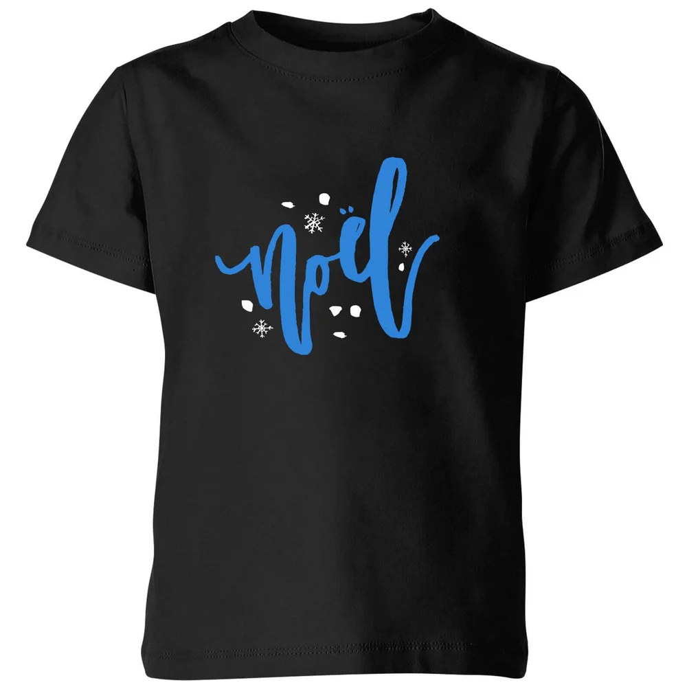 Noel Snowflakes Kids' T-Shirt - Black - 3-4 Years - Black Image 1