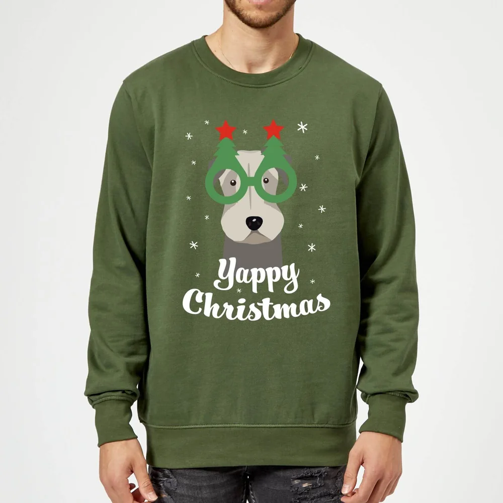 Yappy Christmas Sweatshirt - Forest Green - S - Kelly Green Image 1