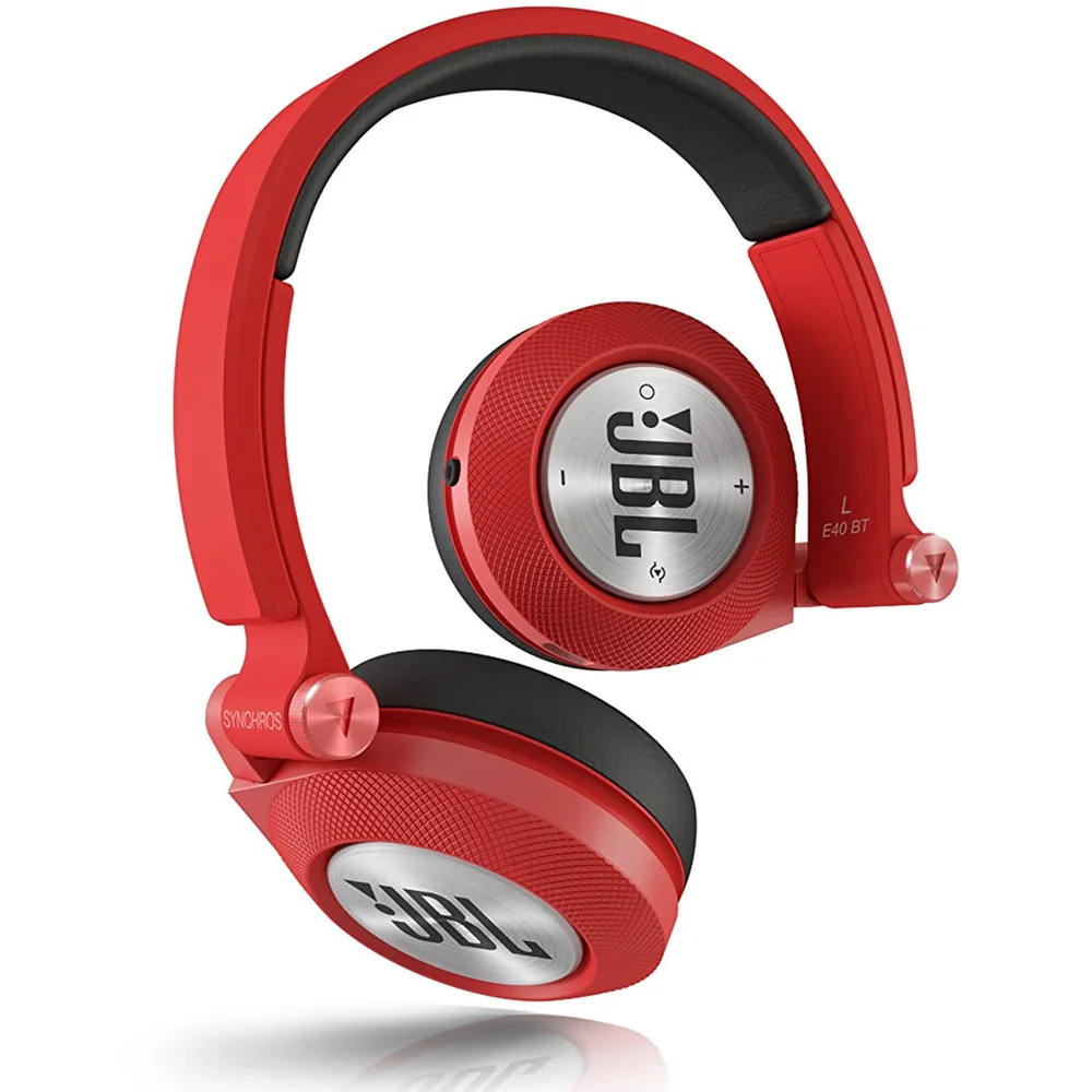 JBL Syncros E40BT Bluetooth On Ear Headphones - Red Image 1