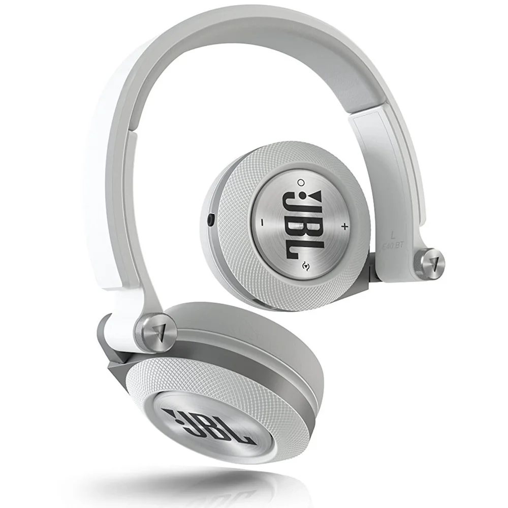 JBL Syncros E40BT Bluetooth On Ear Headphones - White Image 1