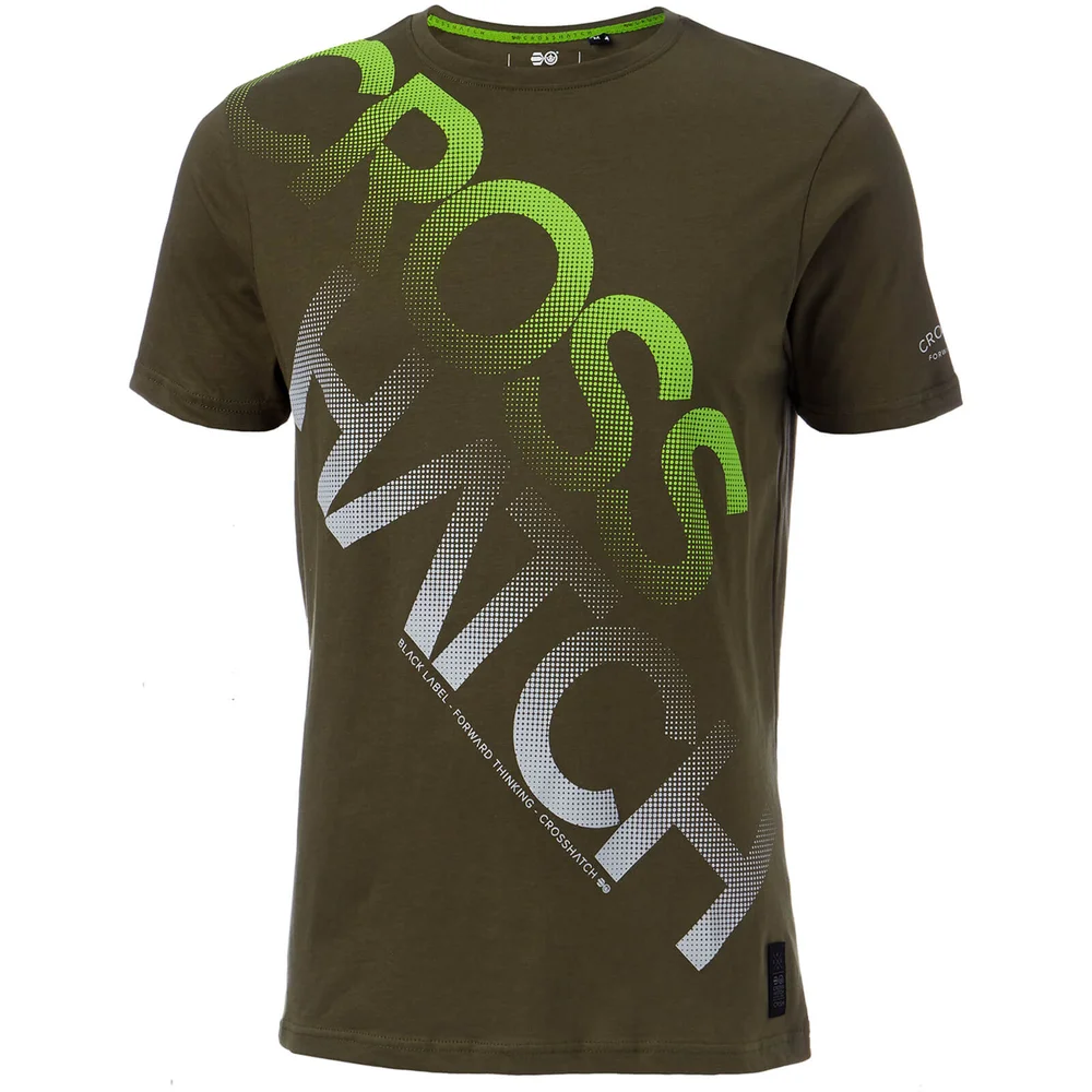 Crosshatch Men's Letterman T-Shirt - Beetle - S - Green Image 1