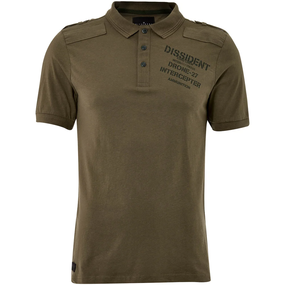 Dissident Men's Mazo Shoulder Panel Polo Shirt - Amazon Khaki - S Image 1