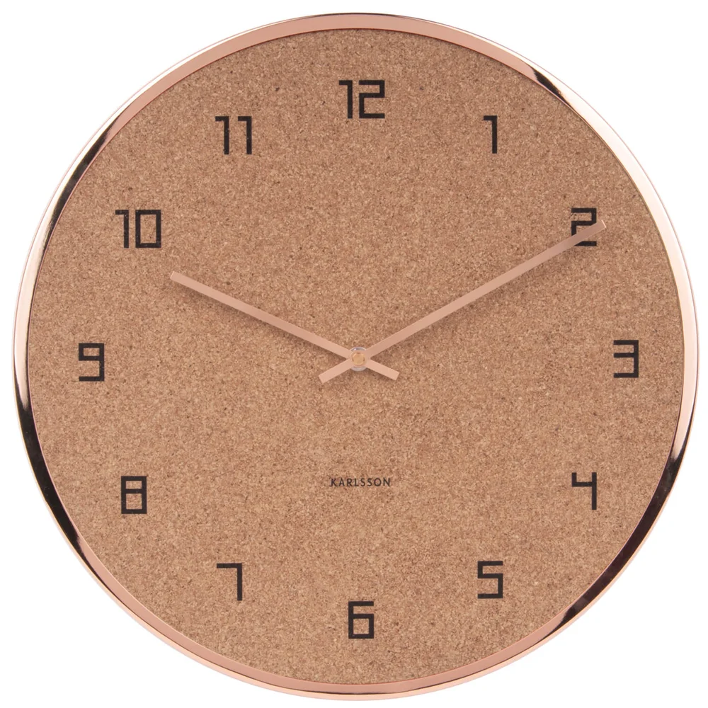 Karlsson Modest Cork Wall Clock - Copper Image 1