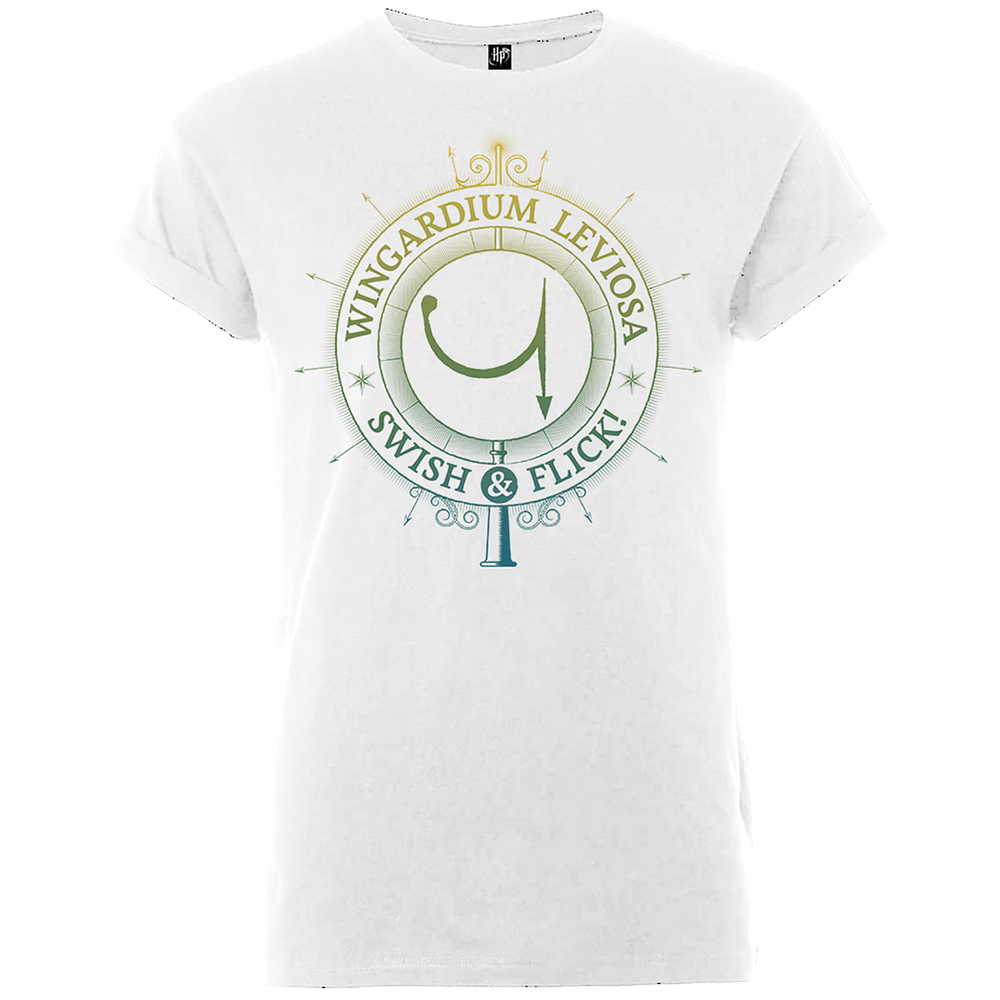 Harry Potter Wingardium Leviosa Swish And Flick Men's White T-Shirt - S Image 1