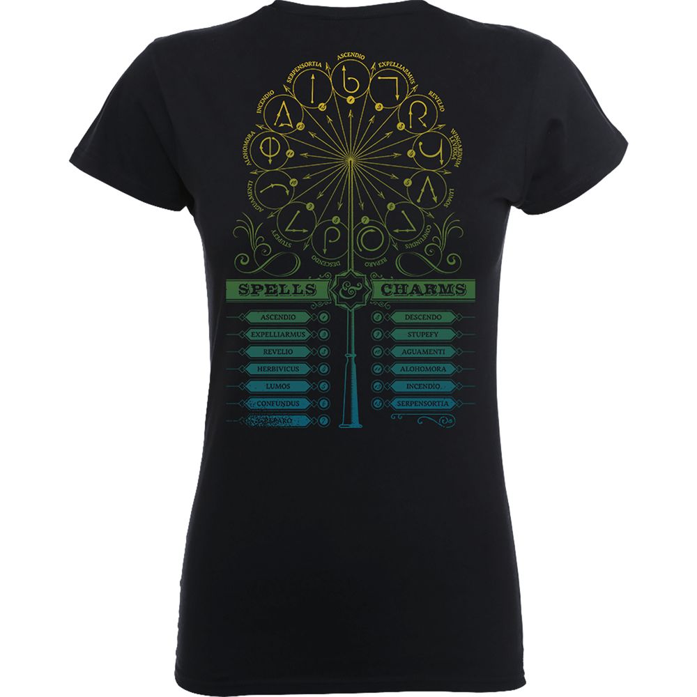 Harry Potter Spells And Charms Women's Black T-Shirt - S - Black Image 1