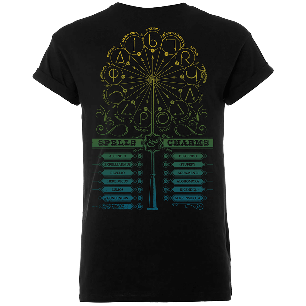 Harry Potter Spells And Charms Men's Black T-Shirt - S - Black Image 1