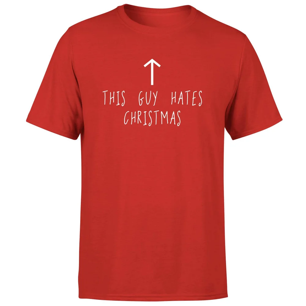 This Guy Hates Christmas T-Shirt - Red - S - Red Image 1