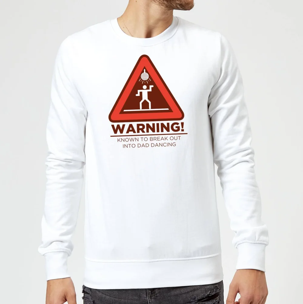 Warning Dad Dancing Sweatshirt - White - S - White Image 1