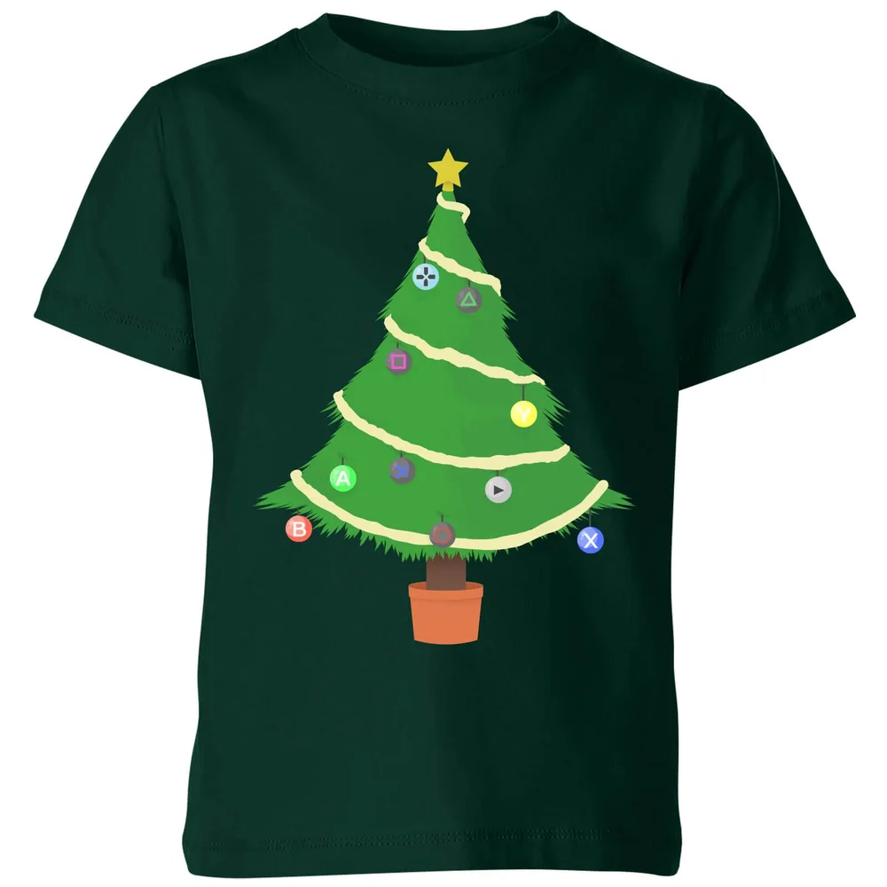 Buttons Tree Kids' T-Shirt - Forest Green - 3-4 Years - Forest Green Image 1