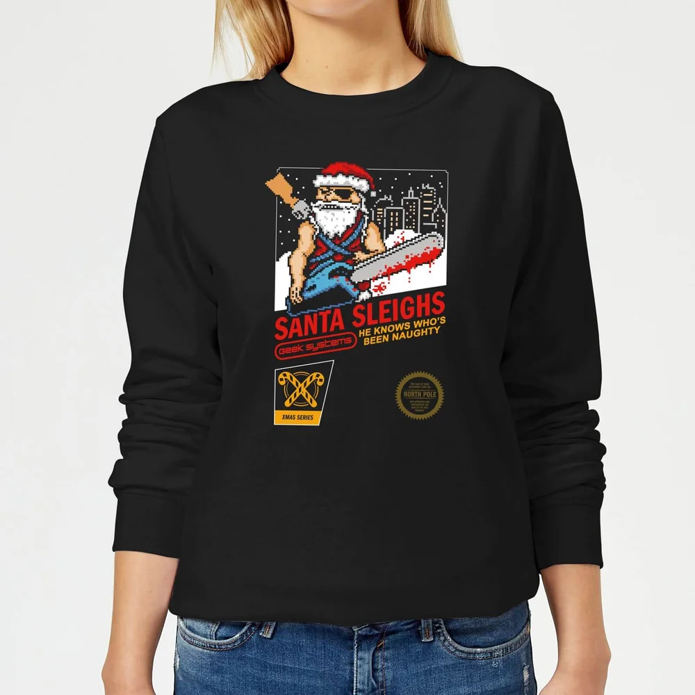 Santa Sleighs - Black Women's Sweatshirt - 5XL - Black Image 1
