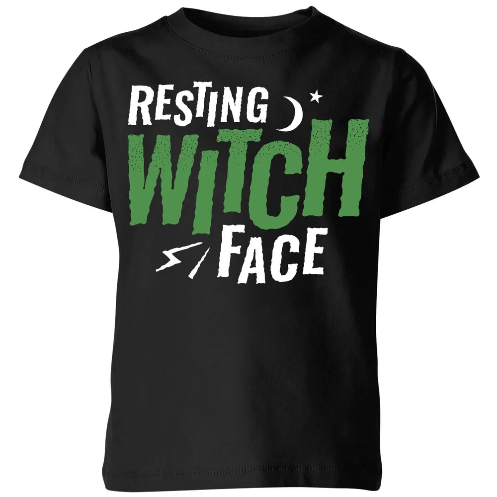 Resting Witch Face Kids' T-Shirt - Black - 3-4 Years - Black Image 1