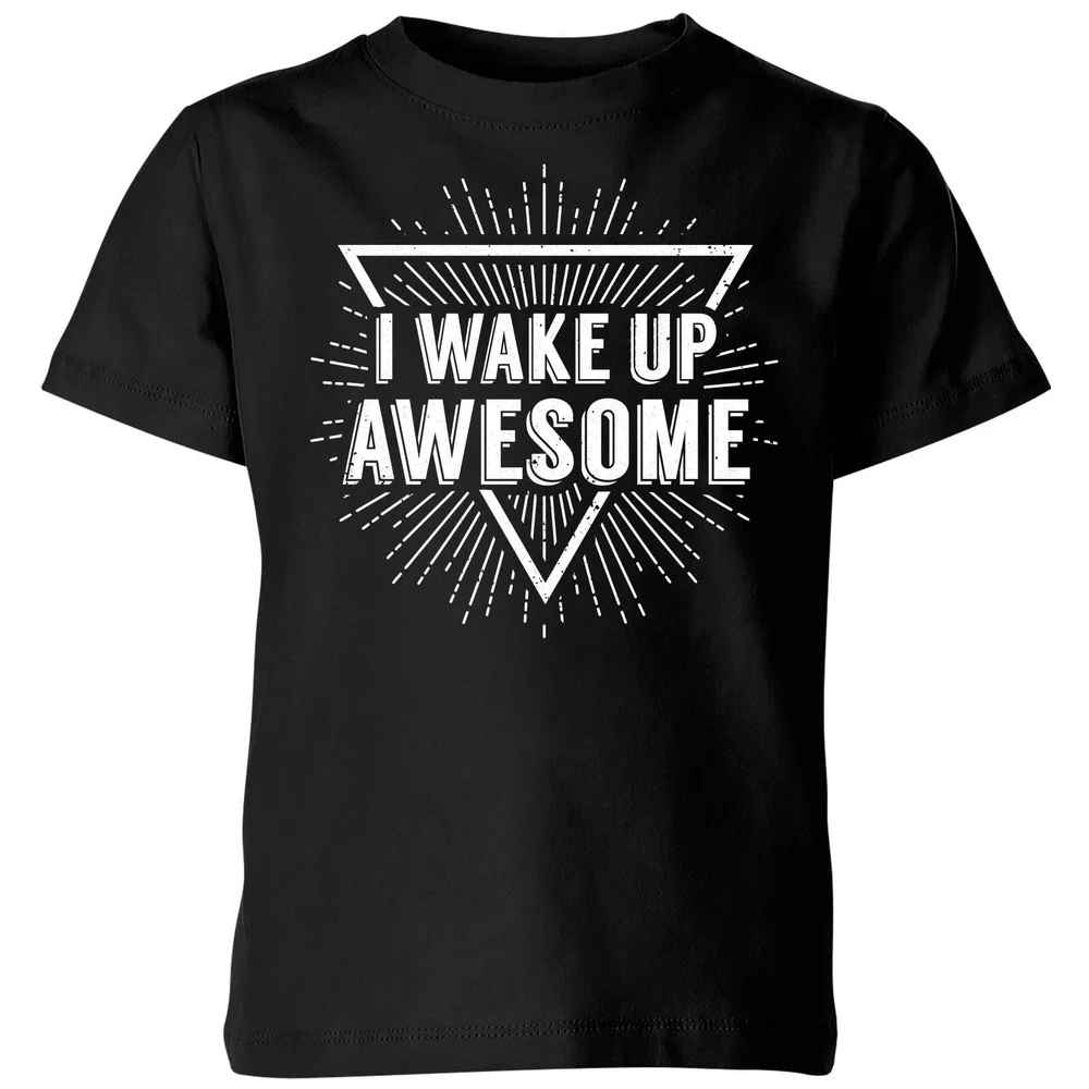 I Wake up Awesome Kids' T-Shirt - Black - 3-4 Years - Black Image 1