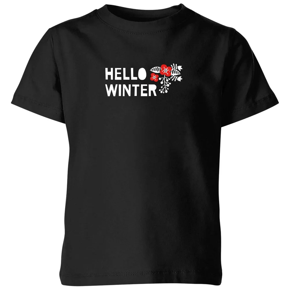Hello Winter Kids' T-Shirt - Black - 3-4 Years - Black Image 1