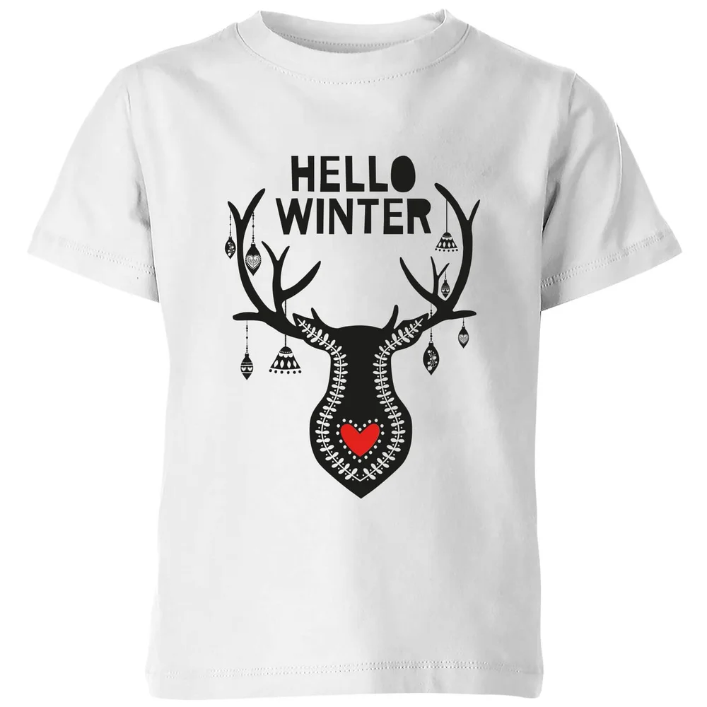 Hello Winter Kids' T-Shirt - White - 3-4 Years - White Image 1