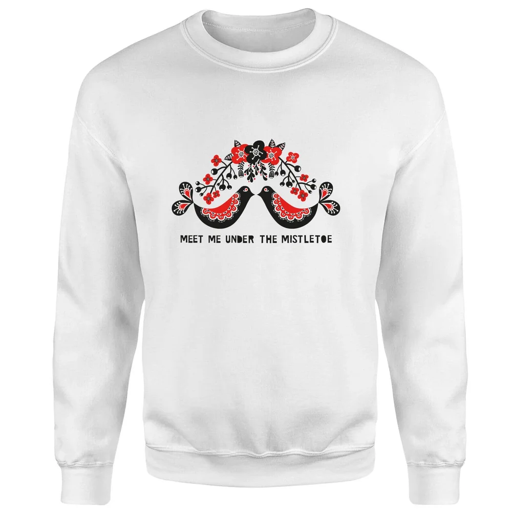 Meet Me Underneath The Mistletoe Sweatshirt - White - S - White Image 1