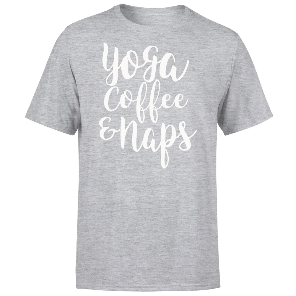 Yoga Coffee and Naps T-Shirt - Grey - S - Grey Image 1
