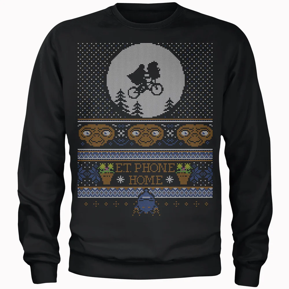 E.T Phone Home Fairisle Men's Christmas Jumper - Black - S Image 1