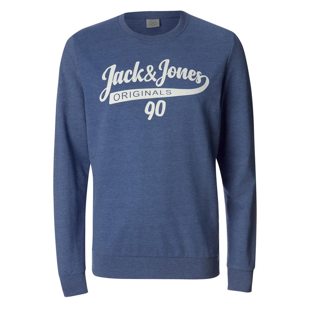 Jack & Jones Men's Originals Galions Large Logo Sweatshirt - Bleached Denim - S - Blue Image 1