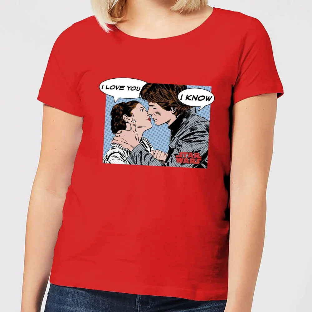 Star Wars Leia Han Solo Love Women's T-Shirt - Red - XXL Image 1
