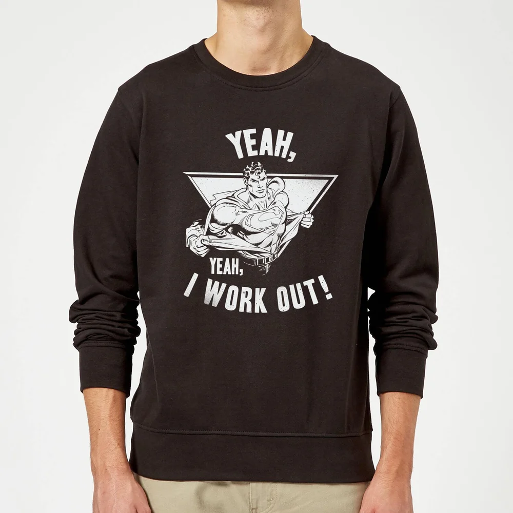 DC Comics Superman I Work Out Sweatshirt - Black - S Image 1